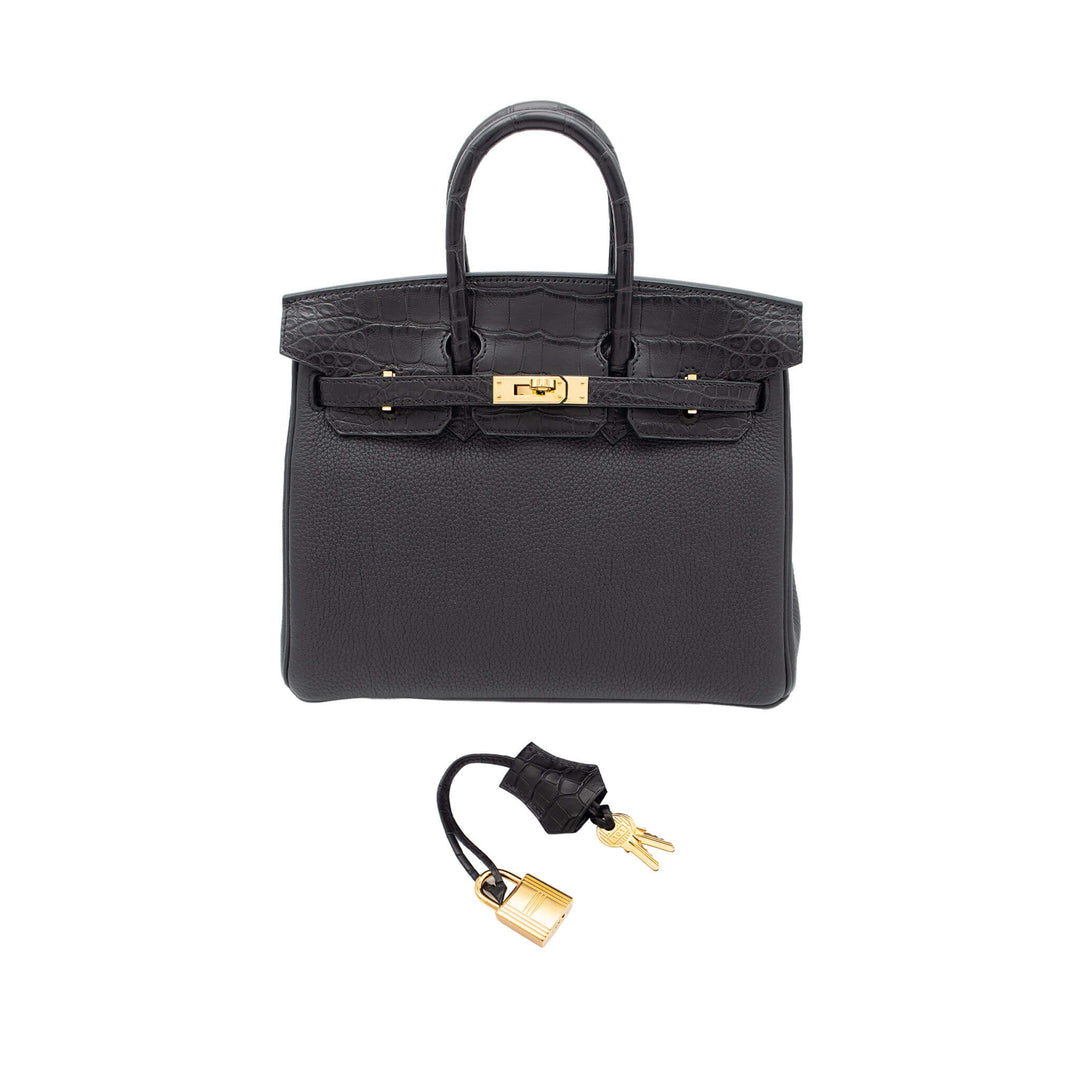 HERMES エルメス バーキン25 タッチ ブラック トゴ/アリゲーターマット ゴールド金具 B刻印 - GINZA CELIA