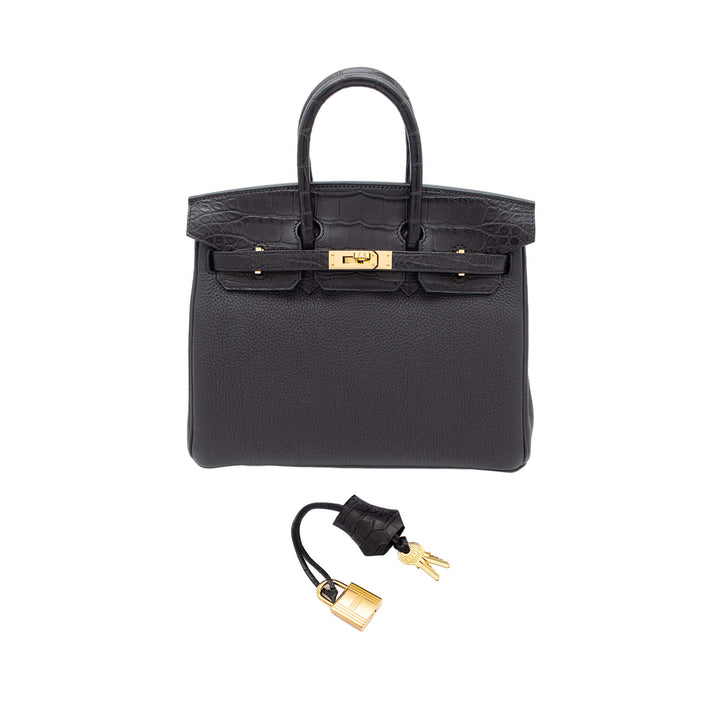 HERMES エルメス バーキン25 タッチ ブラック トゴ/アリゲーターマット ゴールド金具 B刻印 - GINZA CELIA