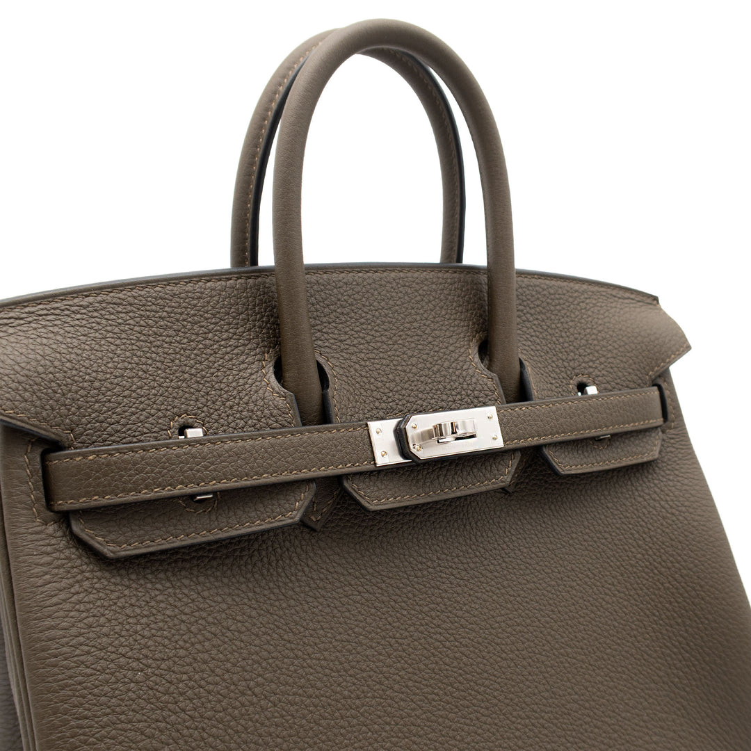 HERMÈS Birkin 25 Vert Loden Togo PHW Stempel G
