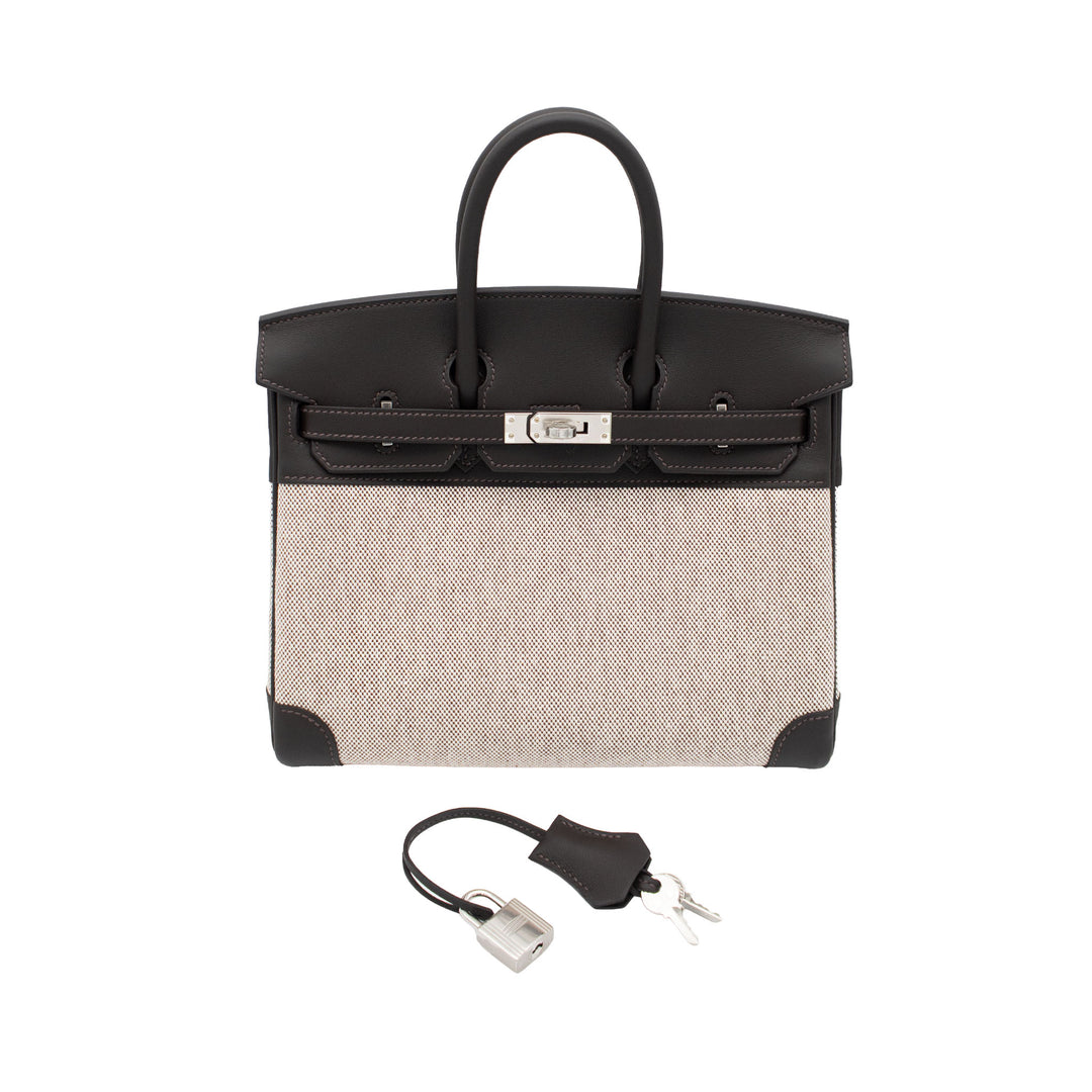 HERMES エルメス バーキン25 バイブルン トワルアッシュ/スイフト シルバー金具 G刻印 - GINZA CELIA