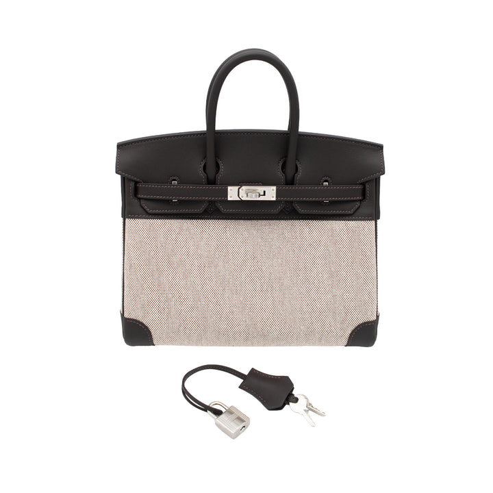 HERMES エルメス バーキン25 バイブルン トワルアッシュ/スイフト シルバー金具 G刻印 - GINZA CELIA