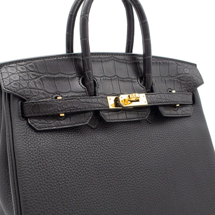 HERMES エルメス バーキン25 タッチ ブラック トゴ/アリゲーターマット ゴールド金具 B刻印 - GINZA CELIA