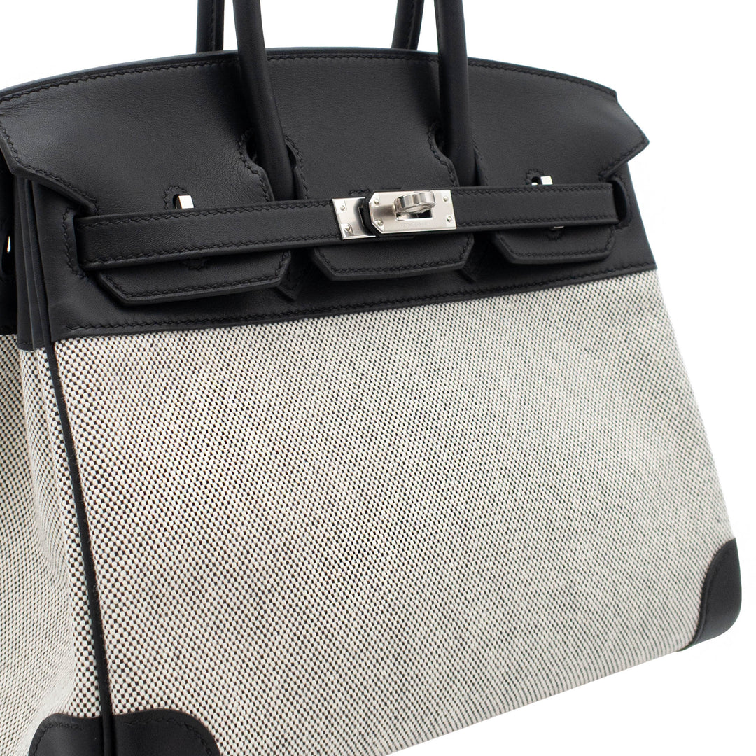 HERMES エルメス バーキン25 ブラック スイフト/トワル シルバー金具 G刻印 - GINZA CELIA