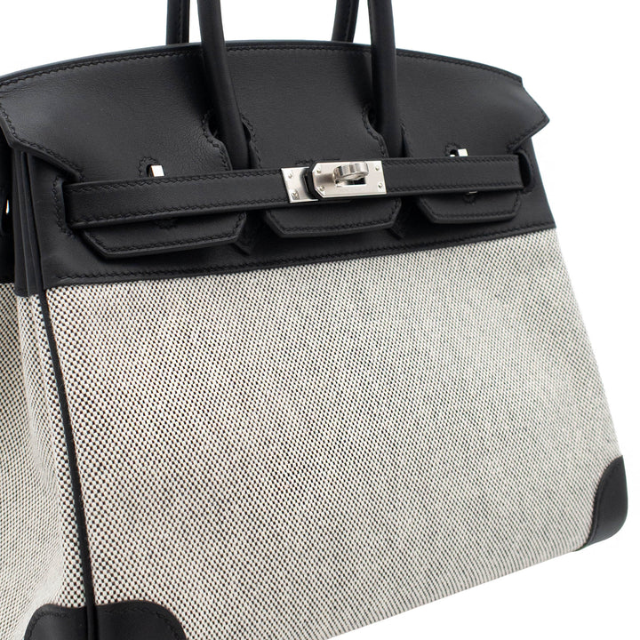 HERMES エルメス バーキン25 ブラック スイフト/トワル シルバー金具 G刻印 - GINZA CELIA
