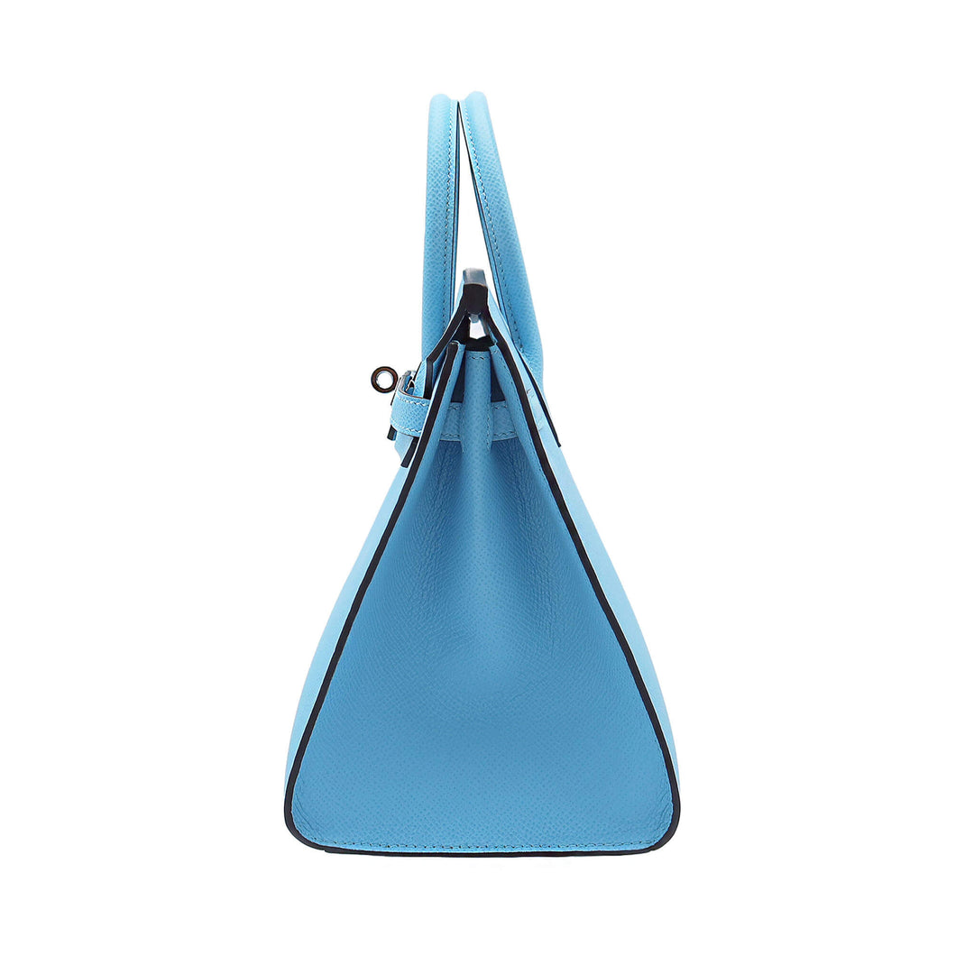 HERMES エルメス バーキン25 セリエ セレステ エプソン シルバー金具 U刻印 - GINZA CELIA
