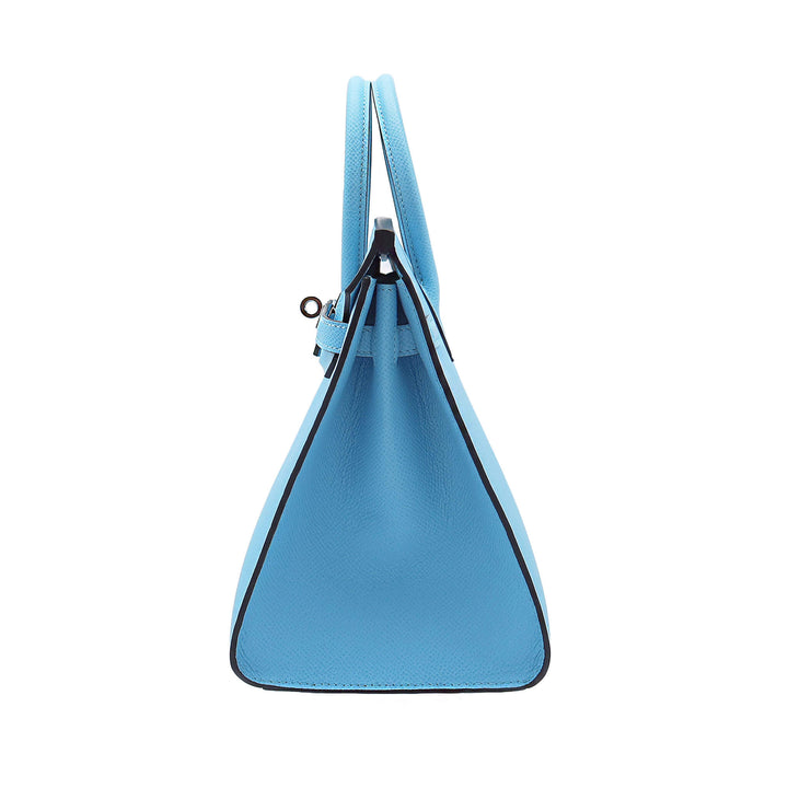 HERMES エルメス バーキン25 セリエ セレステ エプソン シルバー金具 U刻印 - GINZA CELIA