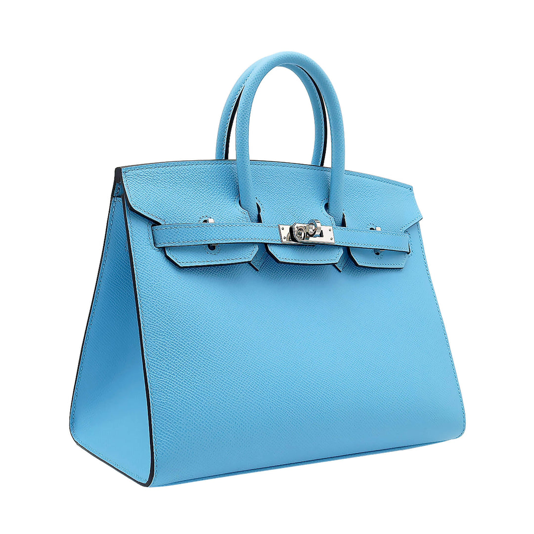 HERMES エルメス バーキン25 セリエ セレステ エプソン シルバー金具 U刻印 - GINZA CELIA
