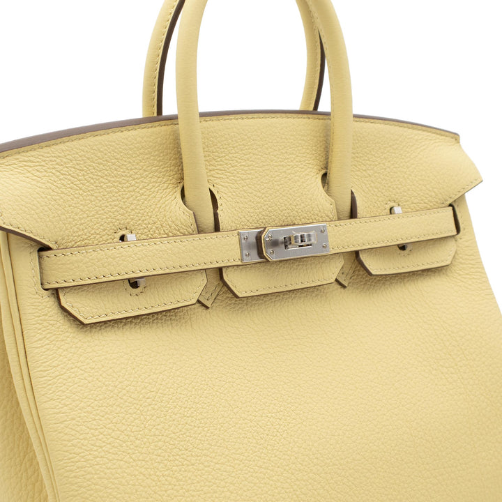 Hermès Birkin 25 Jaune Poussin Togo Palladium Hardware (PHW) Stempel G