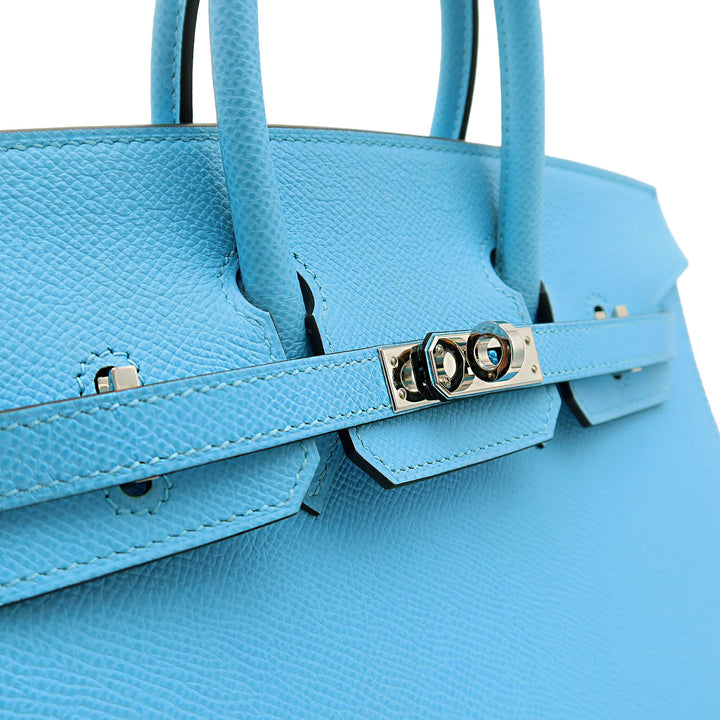 HERMES エルメス バーキン25 セリエ セレステ エプソン シルバー金具 U刻印 - GINZA CELIA