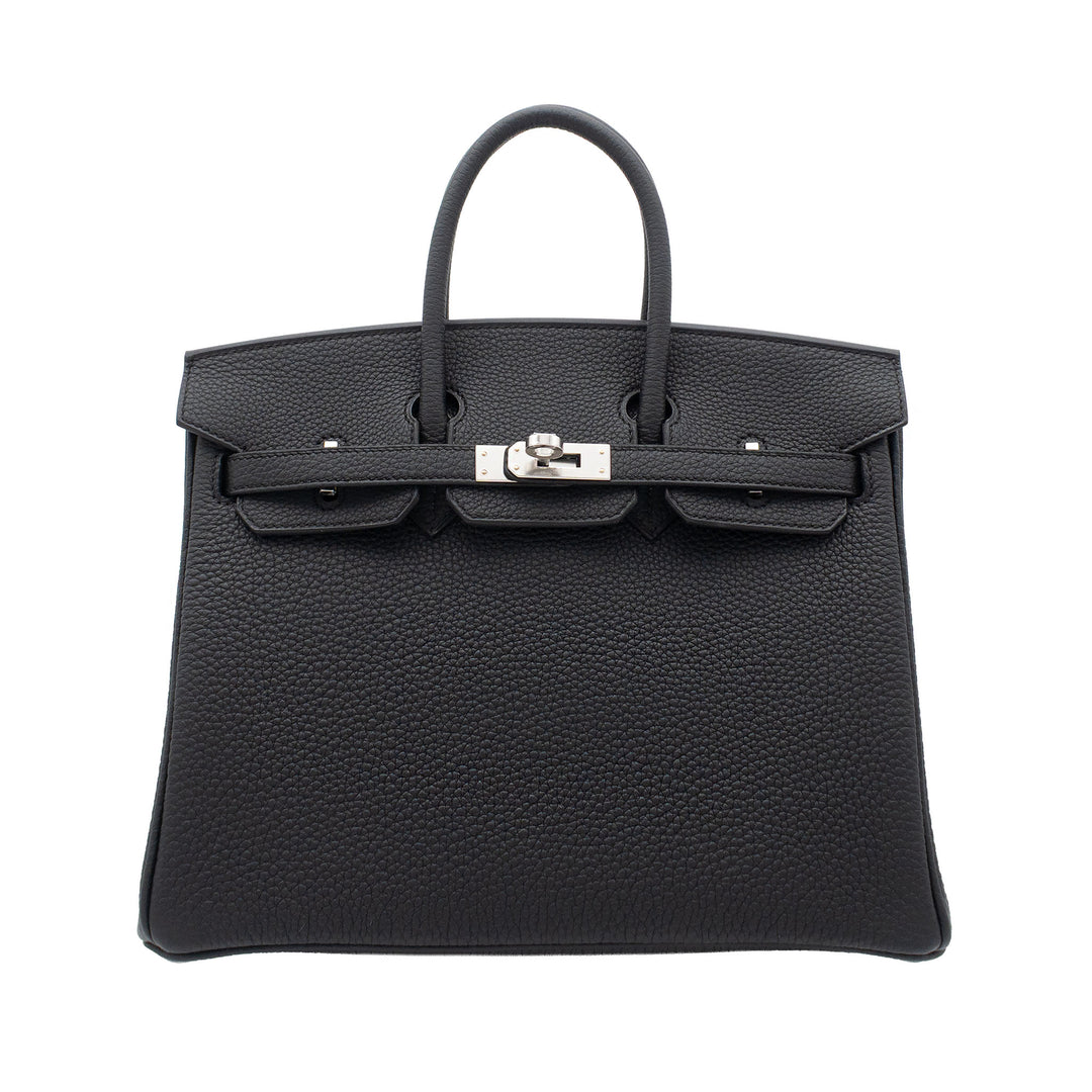HERMÈS Birkin 25 Black Togo PHW Stempel G
