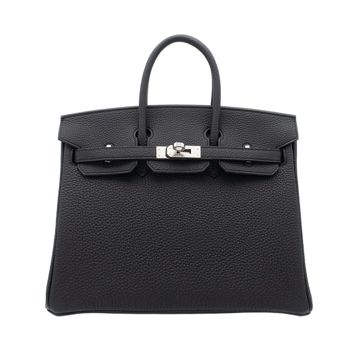 HERMÈS Birkin 25 Black Togo PHW Stempel G