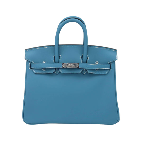HERMES エルメス バーキン 25 ニューブルージーン スイフト シルバー