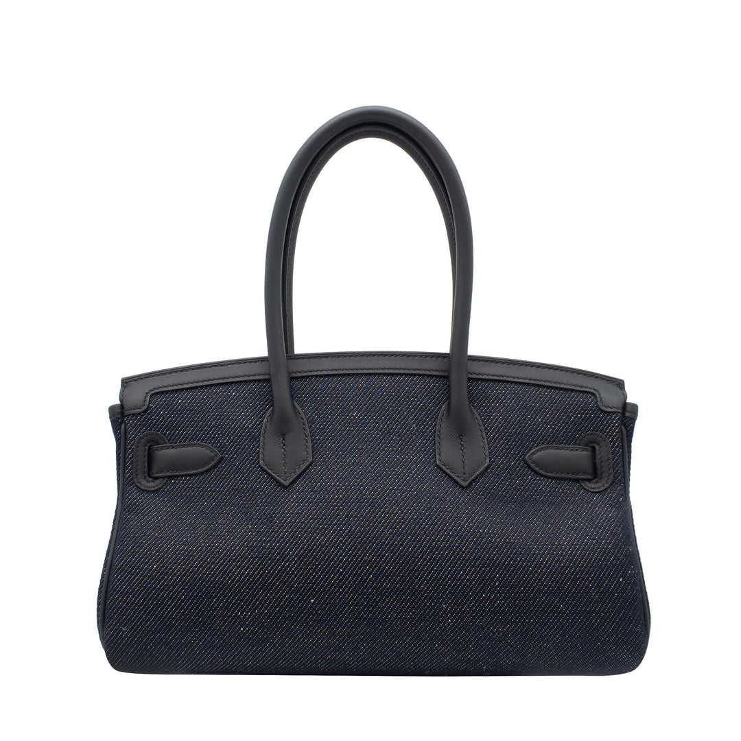 HERMES エルメス バーキンショルダー ライト 29 ブルーインディゴ/ブラック スイフト/トワル ゴールド金具 K刻印 - GINZA CELIA