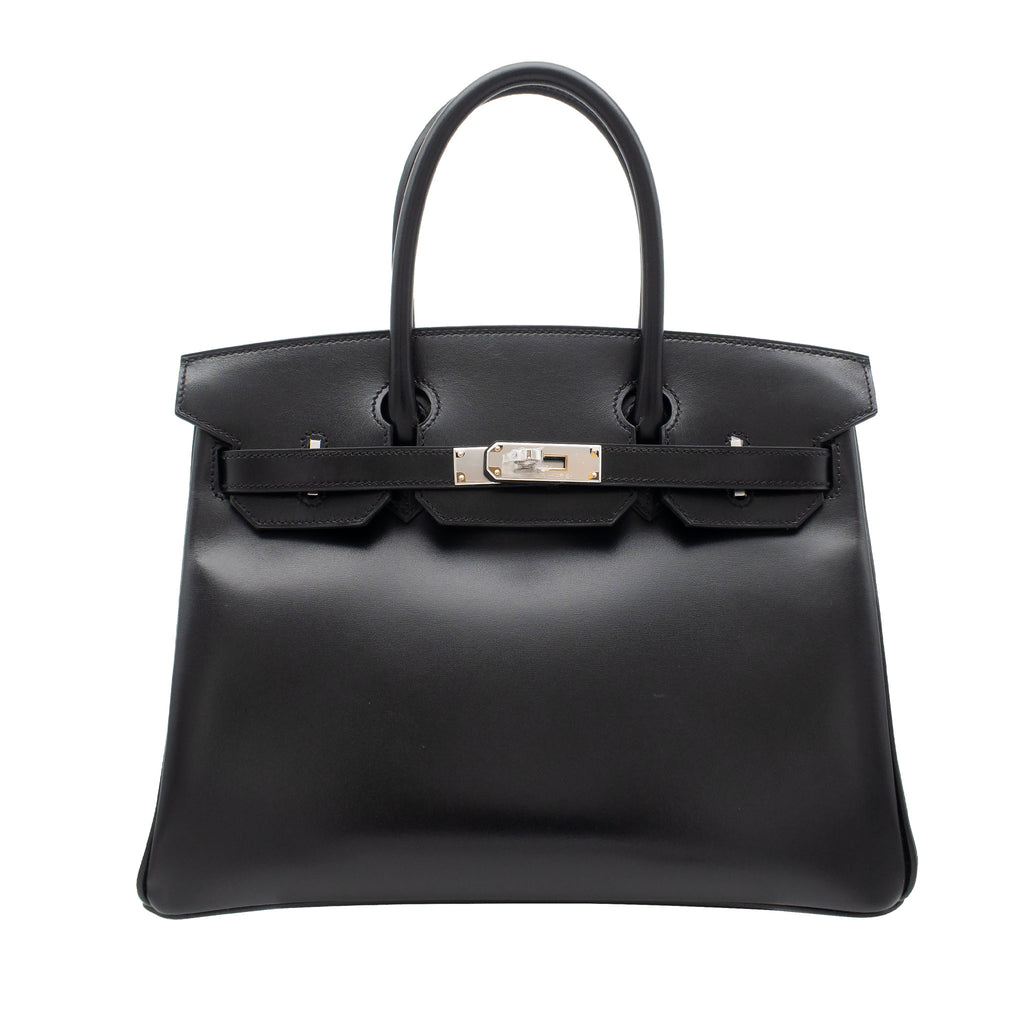 HERMES エルメス バーキン30 ブラック ボックスカーフ シルバー金具 K刻印