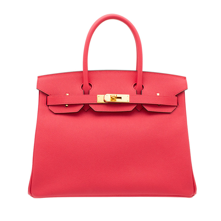 HERMÈS Birkin 30 Retourne Rose Extrême Epsom Gold Hardware (GHW) Stamp Y