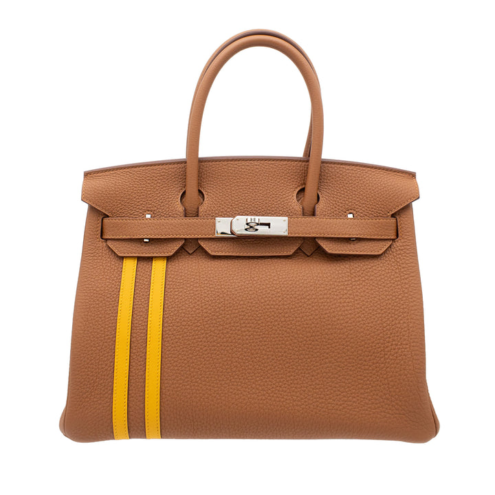 HERMES エルメス バーキン30 オーフィサー ゴールド/ジョーヌアンブル トゴ/スイフト シルバー金具 C刻印 - GINZA CELIA