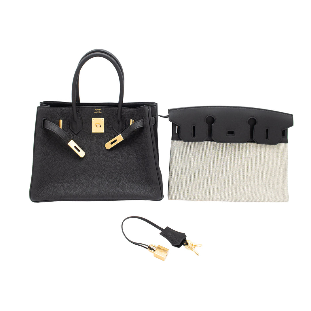 HERMES エルメス バーキン30 3 EN 1 ブラック/エクリュ トゴ/スイフト/トワル ゴールド金具 U刻印 - GINZA CELIA