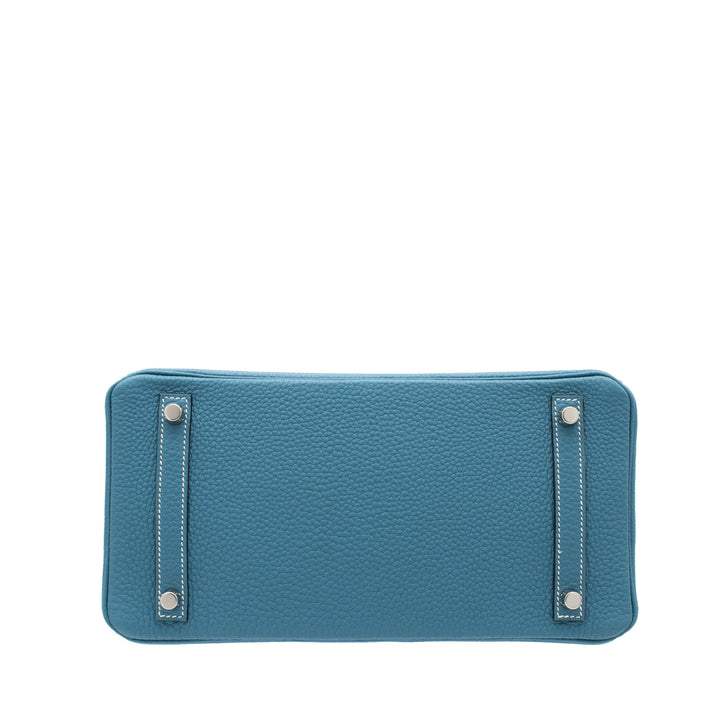 HERMÈS Birkin 30 New Bleu Jean Togo Palladium Hardware (PHW) Stamp B
