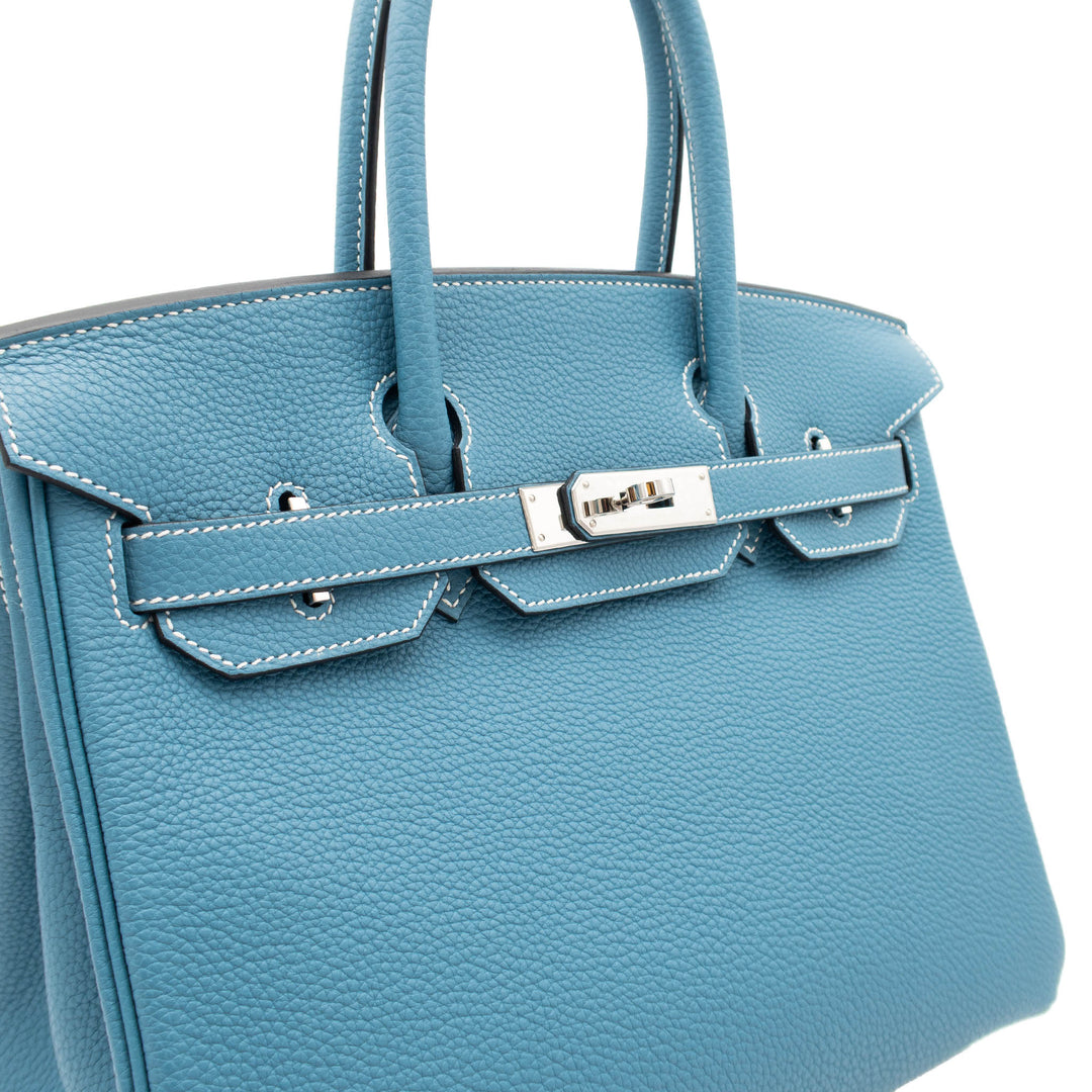 HERMÈS Birkin 30 New Bleu Jean Togo Palladium Hardware (PHW) Stamp B