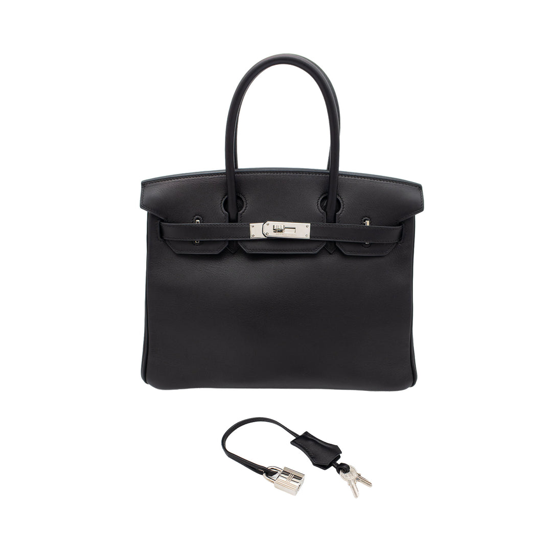 HERMES エルメス バーキン30 ブラック ヴォーガリバー シルバー金具 J刻印