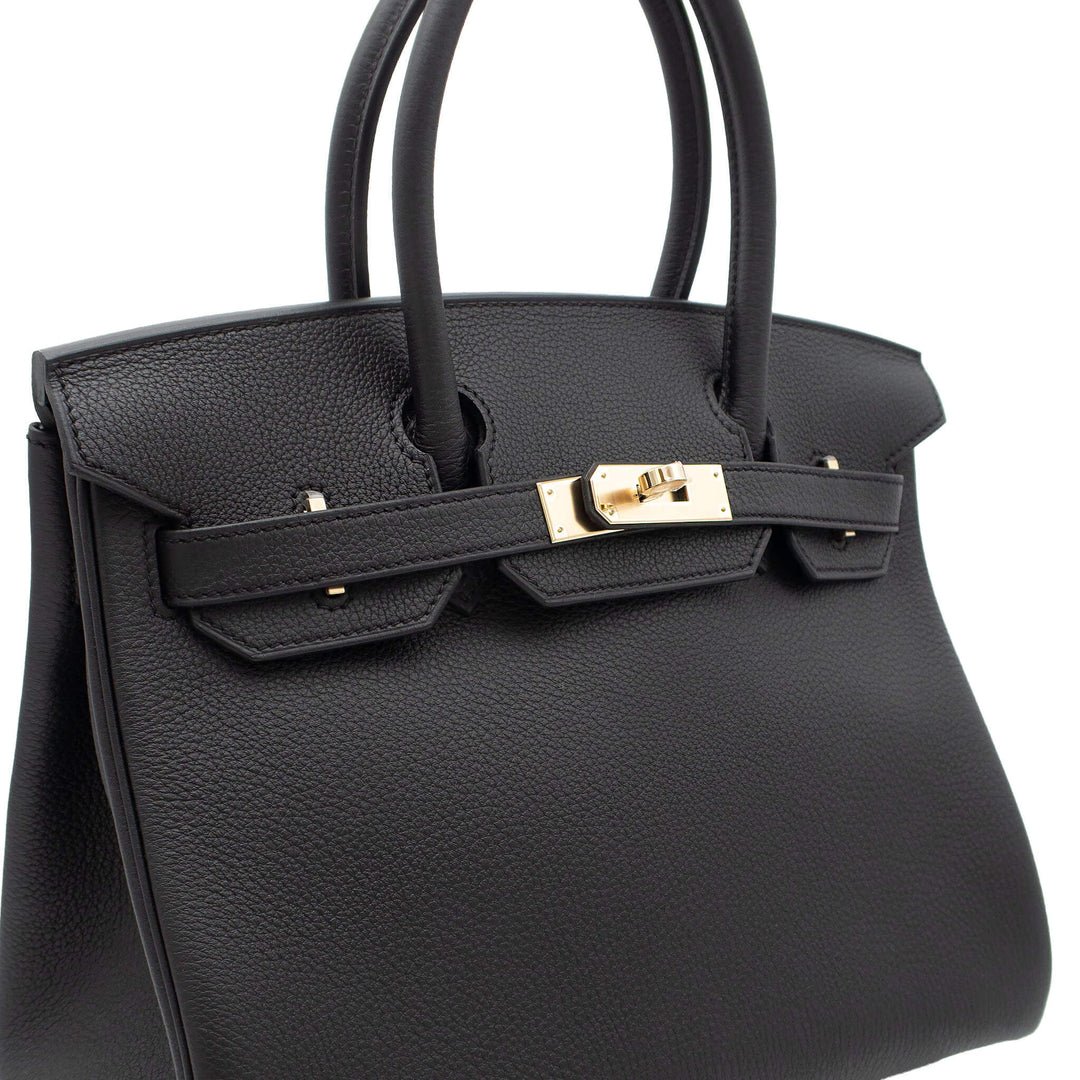 HERMES エルメス バーキン30 ブラック トゴ シャンパンゴールド金具 K刻印 - GINZA CELIA