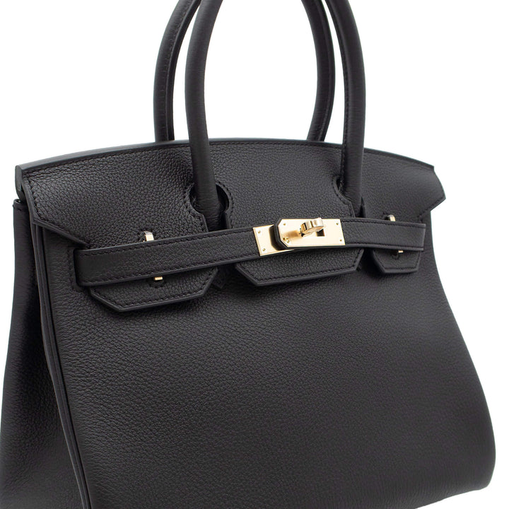 HERMES エルメス バーキン30 ブラック トゴ シャンパンゴールド金具 K刻印 - GINZA CELIA