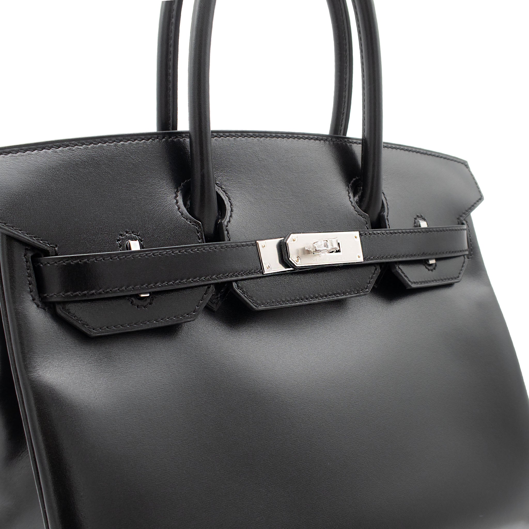 HERMES エルメス バーキン30 ブラック ボックスカーフ シルバー金具 K刻印