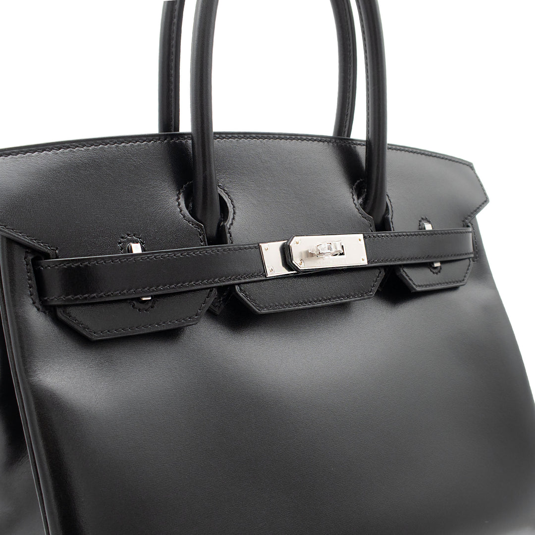 HERMES エルメス バーキン30 ブラック ボックスカーフ シルバー金具 K刻印