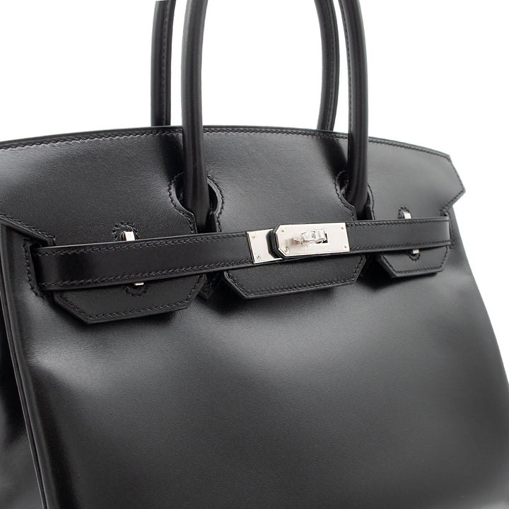 HERMES エルメス バーキン30 ブラック ボックスカーフ シルバー金具 K刻印
