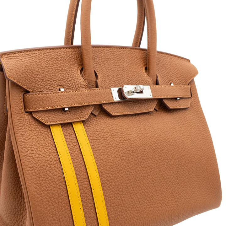 HERMES エルメス バーキン30 オーフィサー ゴールド/ジョーヌアンブル トゴ/スイフト シルバー金具 C刻印 - GINZA CELIA