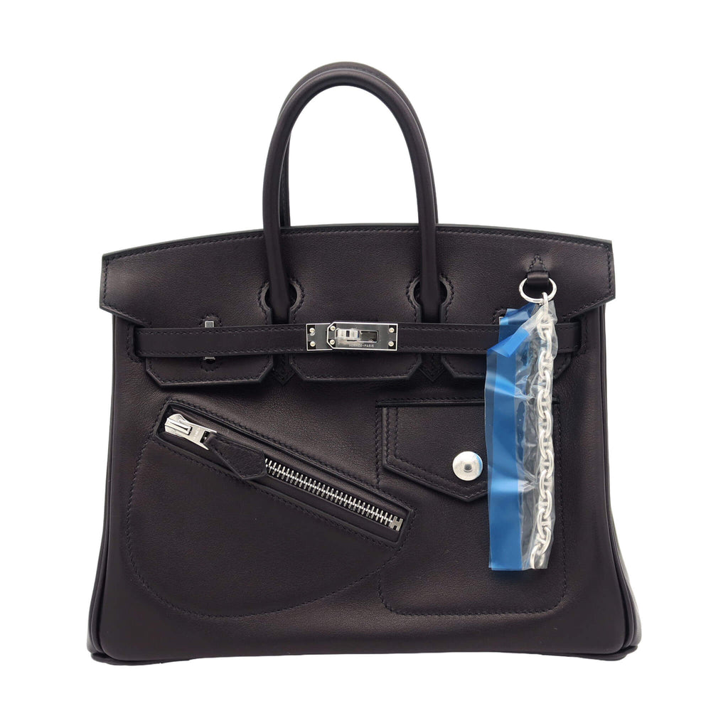 HERMES エルメス★空き箱★バーキン25 ケリー25サイズ バーキン25 ロック ブラック ヴォー・ヴォリュプテ シルバー金具 K刻印