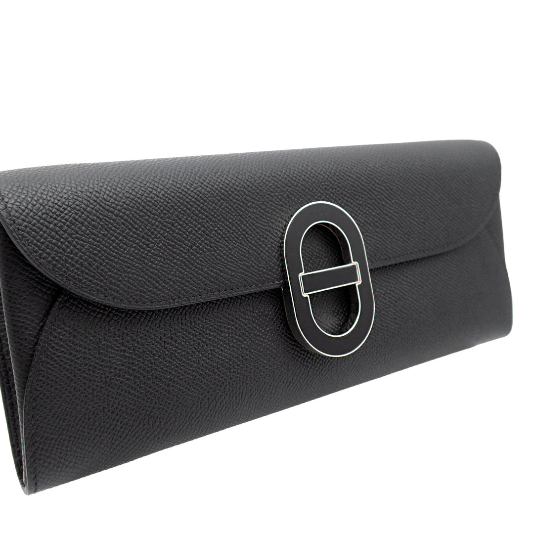 HERMES エルメス シェーヌダンクル マイヨン トゥーゴー ブラック エプソン シルバー金具 B刻印 - GINZA CELIA