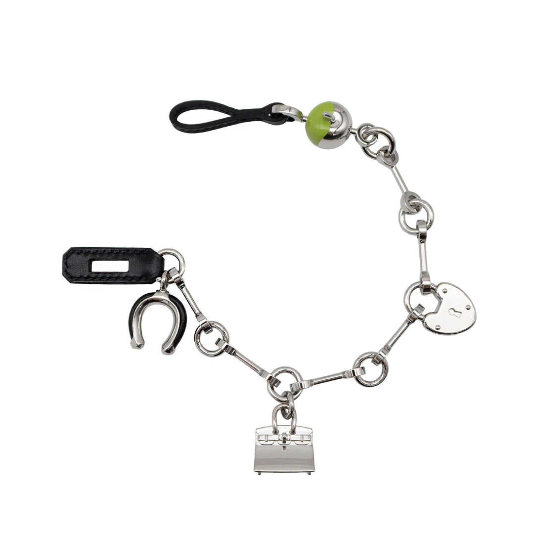 HERMÈS Charm Bijou de Sac Black/Green Palladium Hardware (PHW)