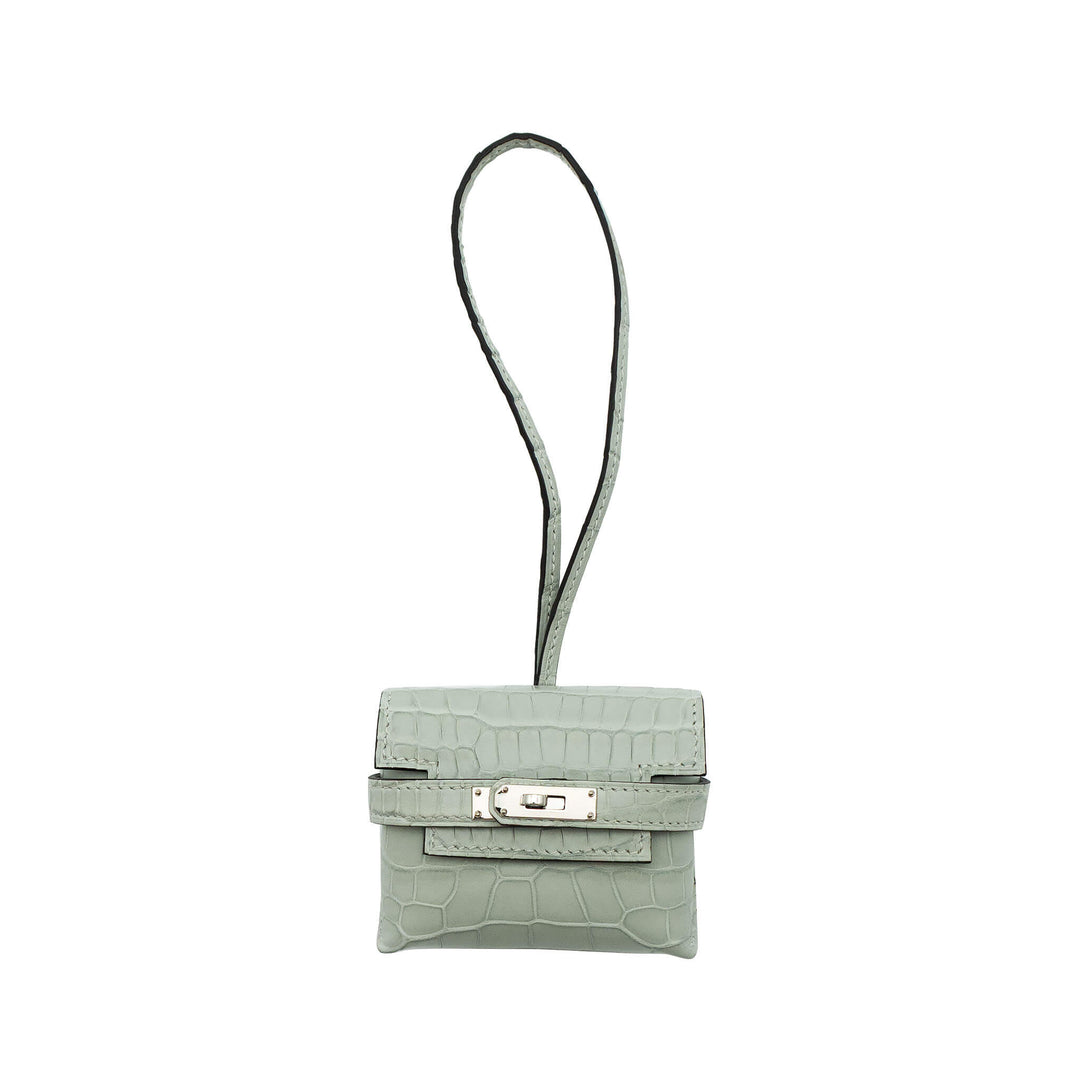 HERMES エルメス チャーム ケリー フェスティバル グリネヴェ アリゲーターマット シルバー金具 K刻印 - GINZA CELIA