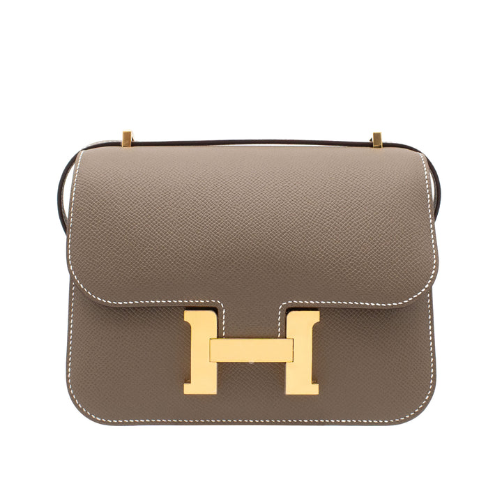 HERMES エルメス コンスタンスミニ エトゥープ エプソン ゴールド金具 G刻印 - GINZA CELIA