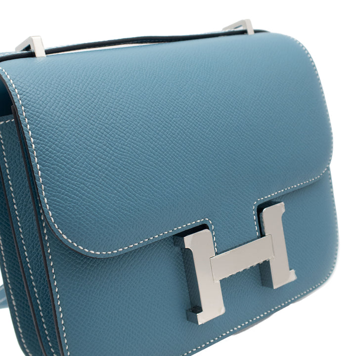 HERMES エルメス コンスタンスミニ ニューブルージーン エプソン シルバー金具 K刻印