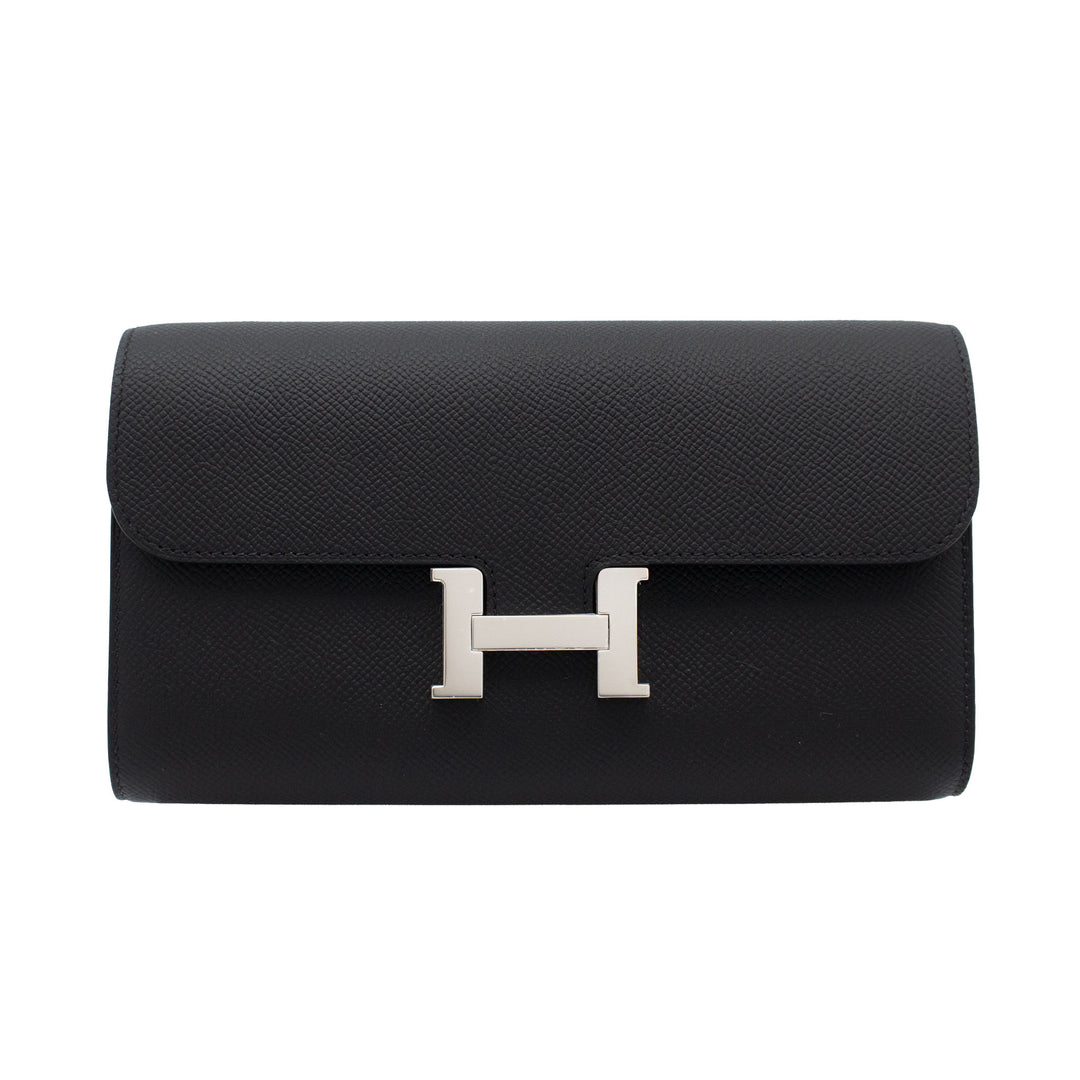 HERMÈS Constance Togo Black Epsom Palladium Hardware (PHW) Stempel G