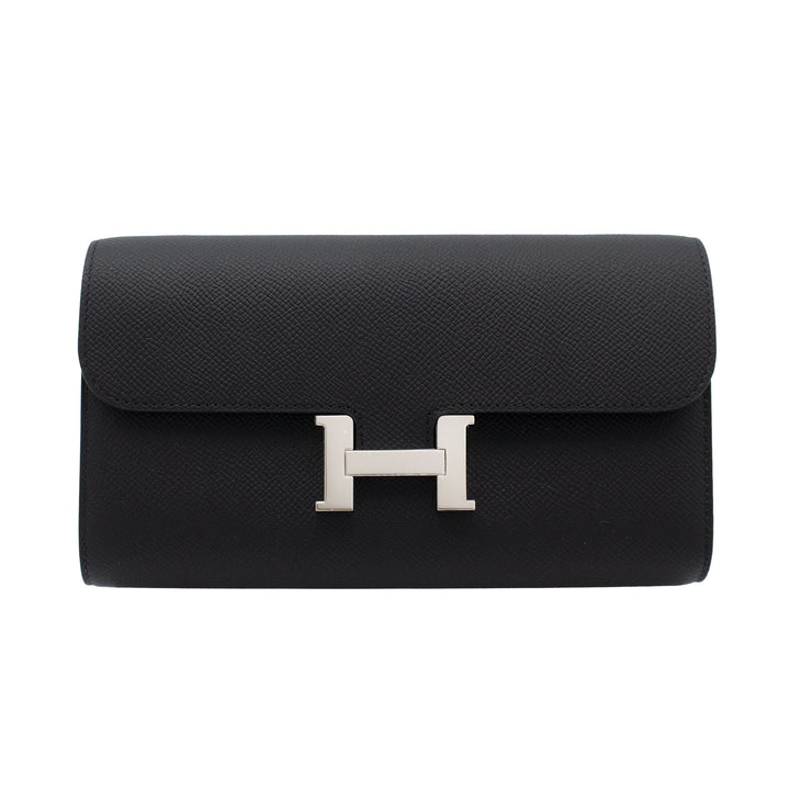 HERMÈS Constance Togo Black Epsom Palladium Hardware (PHW) Stempel G
