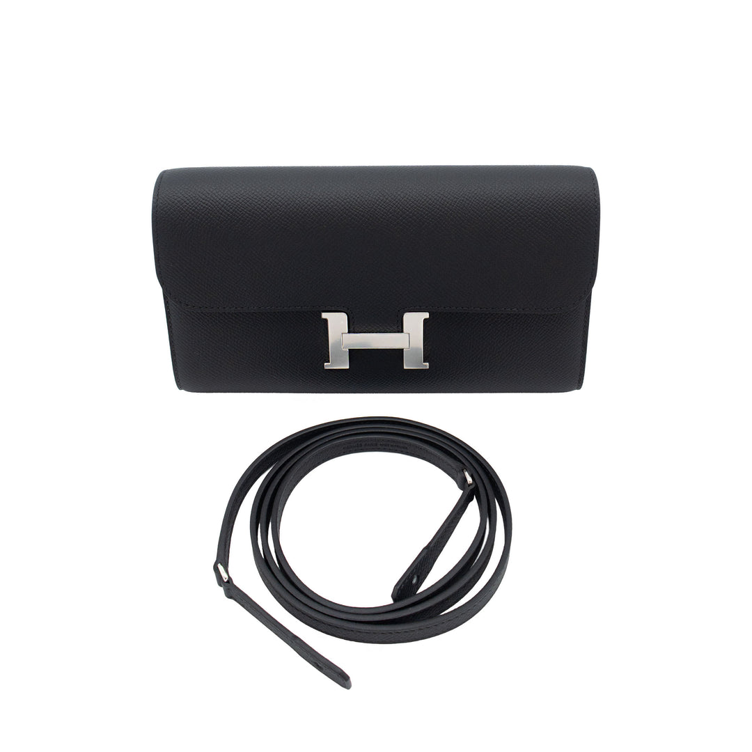 HERMÈS Constance Togo Black Epsom Palladium Hardware (PHW) Stempel G