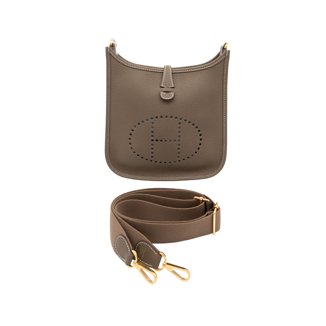HERMÈS 愛馬仕 Evelyne 23 大象灰 TC皮 金釦 G刻