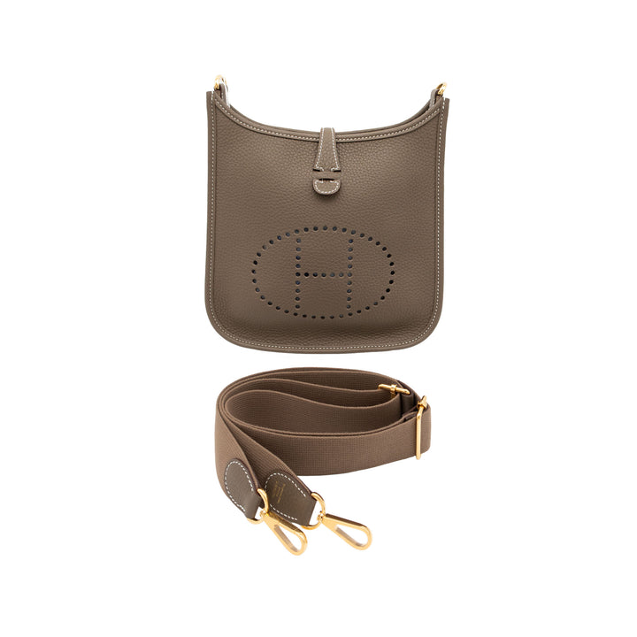 HERMÈS 愛馬仕 Evelyne 23 大象灰 TC皮 金釦 G刻