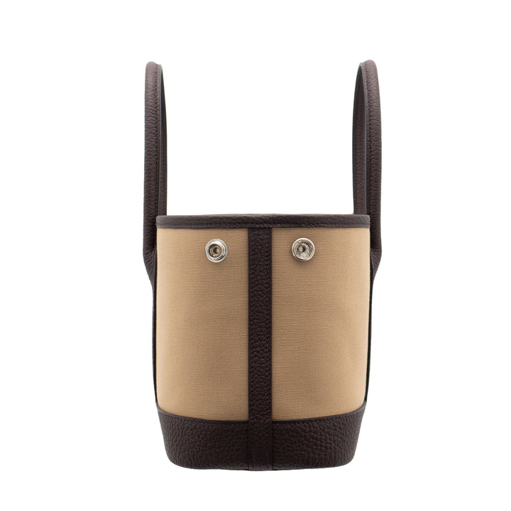 HERMES エルメス ガーデンパーティ ネオ カーキ/ルージュセリエ トワル/ネゴンダ シルバー金具 G刻印