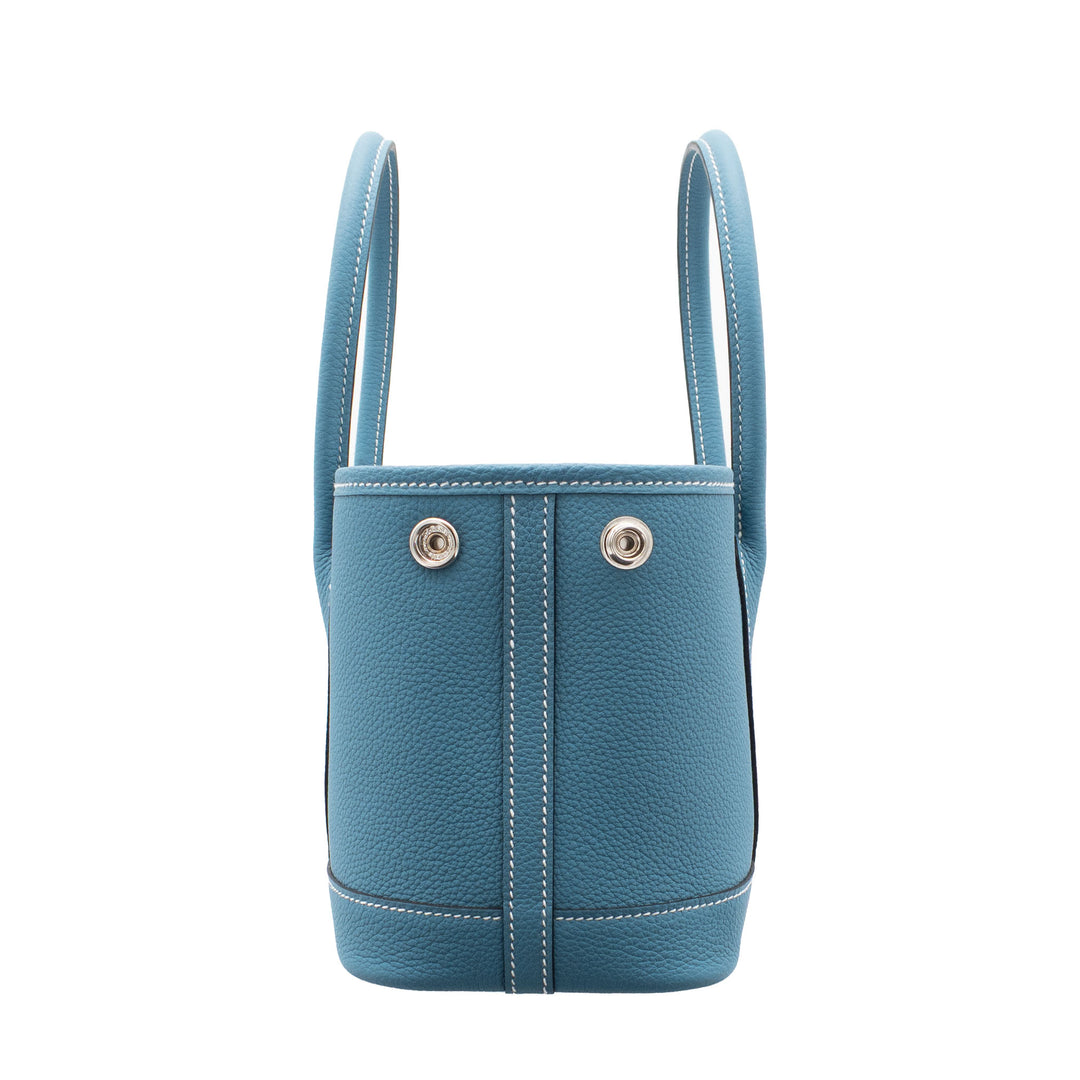 HERMES エルメス ガーデンパーティ ネオ ニューブルージン トゴ シルバー金具 G刻印