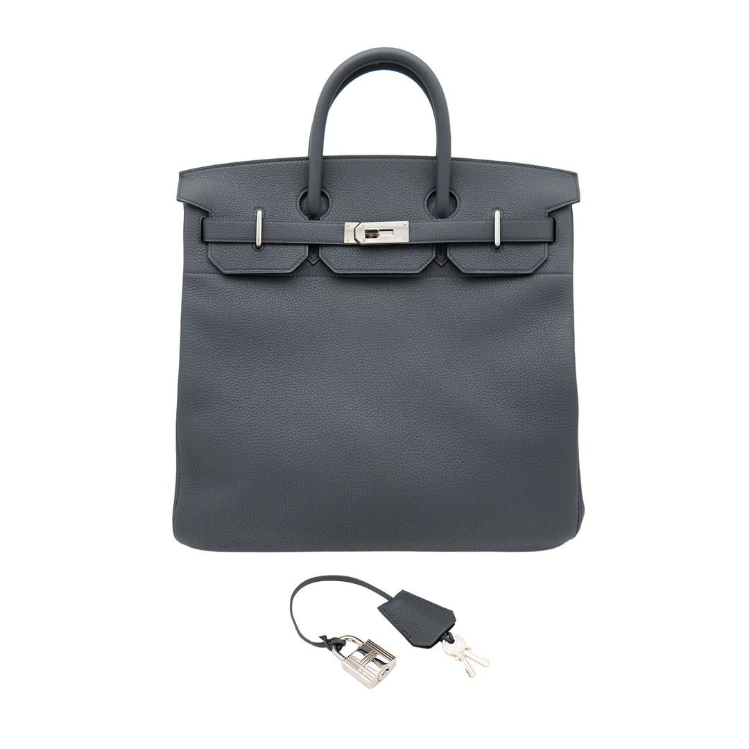 HERMÈS 愛馬仕 Haut à Courroies HAC 40 霧霾灰 Togo皮 銀釦 W刻