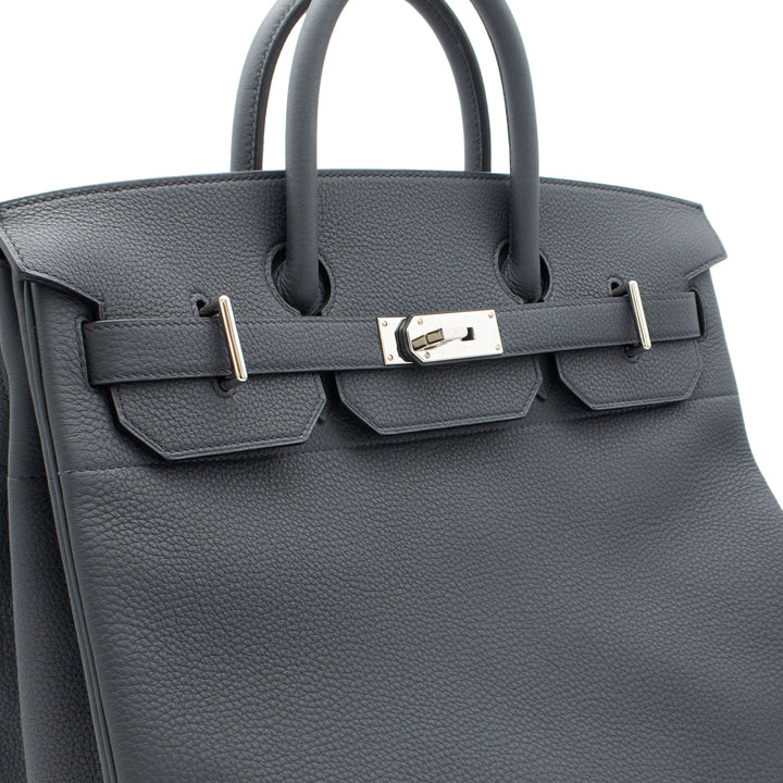 HERMÈS 愛馬仕 Haut à Courroies HAC 40 霧霾灰 Togo皮 銀釦 W刻
