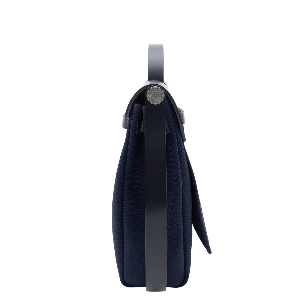 HERMES エルメス エールバッグ メッセンジャー 39 ブルーマリン/ブルーインディゴ トワル/ヴァッシュハンター シルバー金具 G刻印 - GINZA CELIA