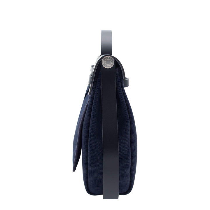 HERMES エルメス エールバッグ メッセンジャー 39 ブルーマリン/ブルーインディゴ トワル/ヴァッシュハンター シルバー金具 G刻印 - GINZA CELIA