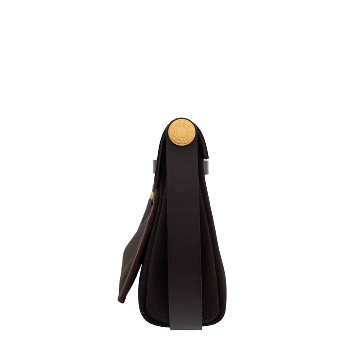 HERMES エルメス エールバッグ ジップ ミニ エベンヌ トワル/ヴァッシュハンター ゴールド金具 K刻印 - GINZA CELIA