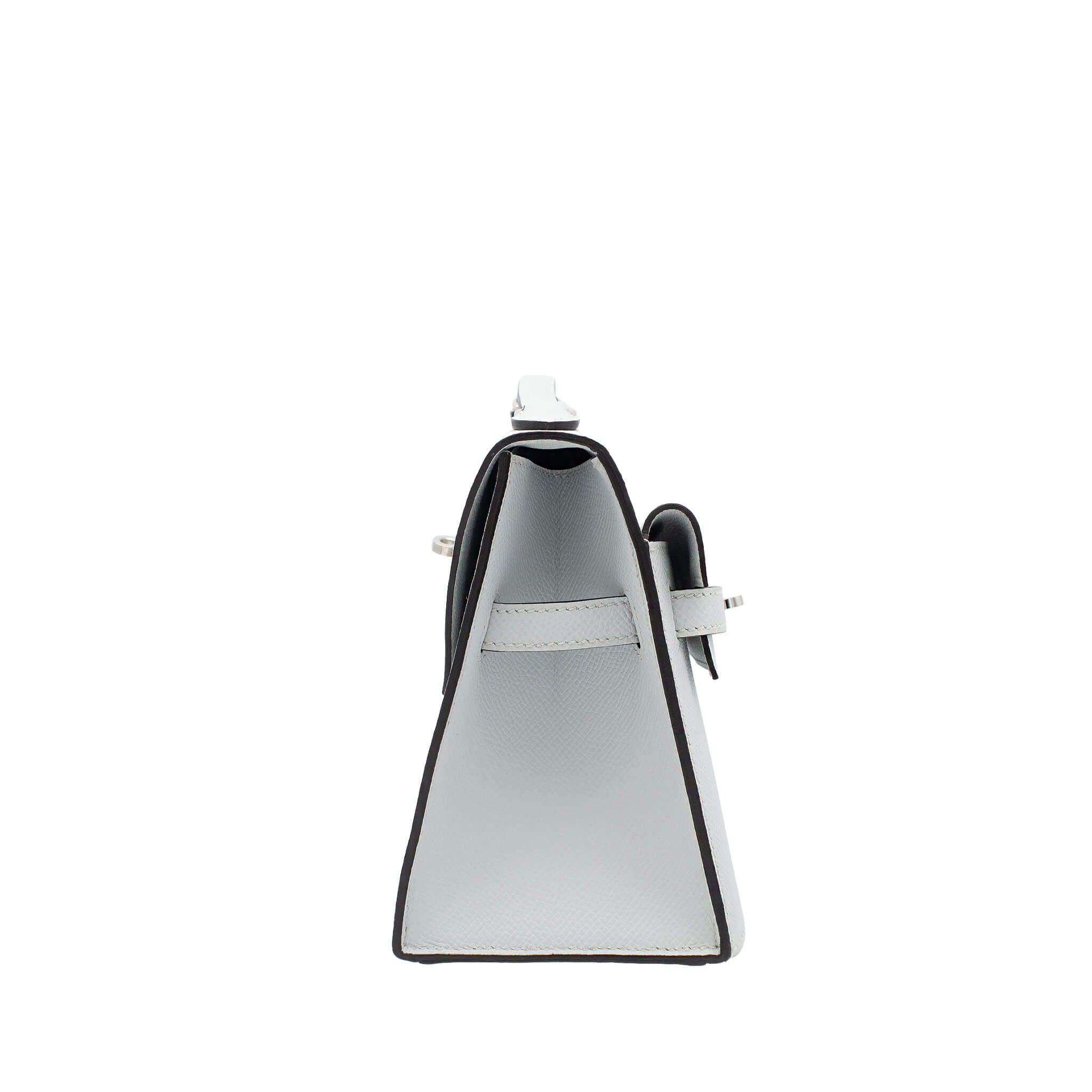 鑑定済みHERMESジュリア37[24cm程度」 ホワイト「金具シルバー」 HERMES エルメス ケリー デゾルドル グリプラチナ エプソン シルバー