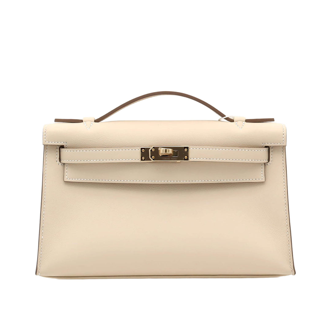 HERMES エルメス ポシェットケリー　クレ　スイフト　シャンパンゴールド金具　K刻印 - GINZA CELIA